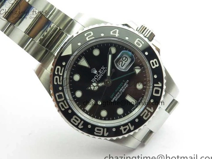 MiroTime 0107 GMT Master II 116710LN Black Ceramic 316L Steel ROF Best Edition Black Dial on SS Bracelet A Sophisticated 2656